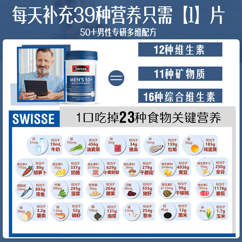 Swisse斯维诗 男士50+ 复合维生素