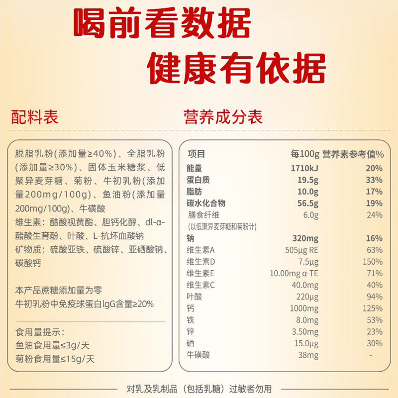 贝特佳 鱼油配方中老年奶粉